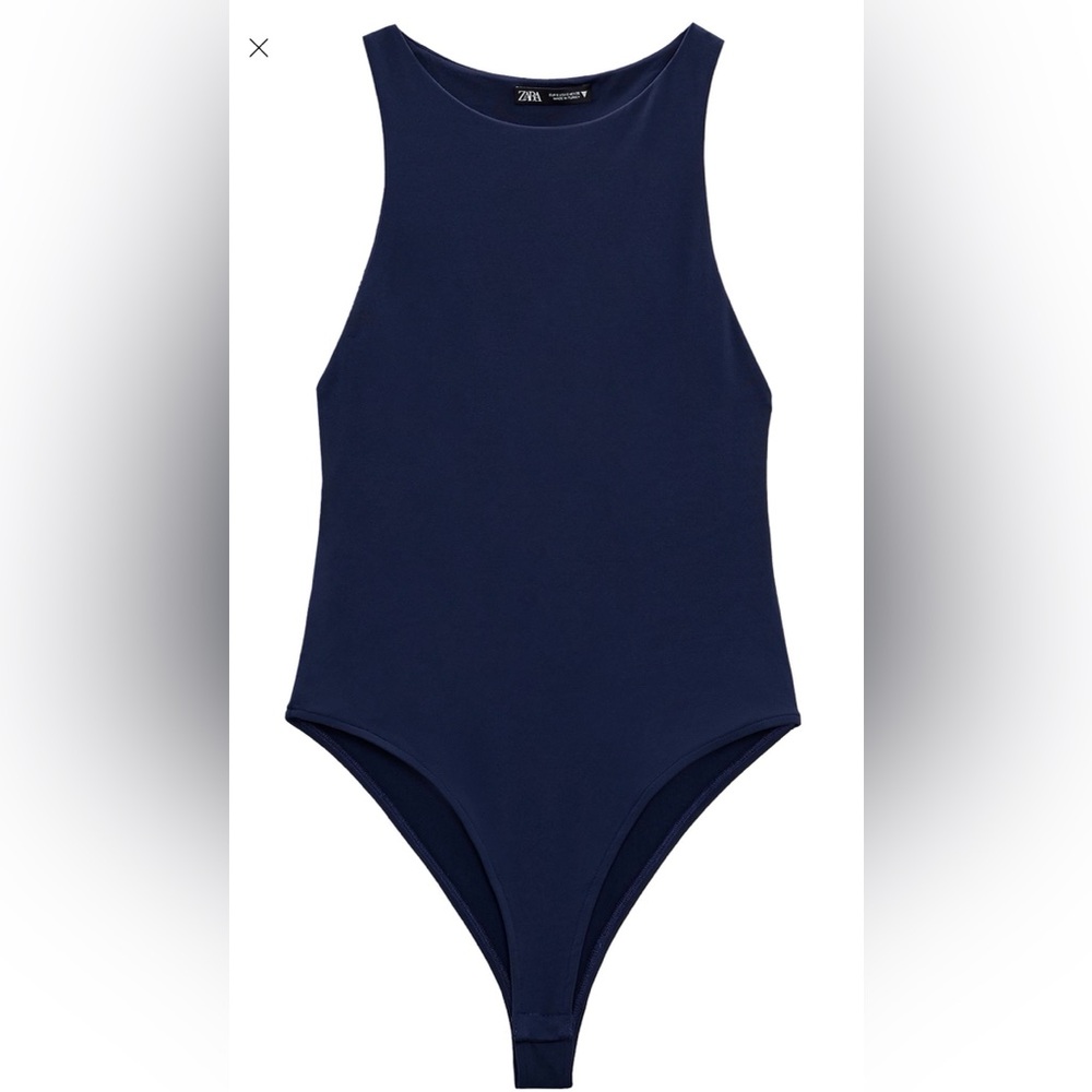 Zara Navy Blue Halterneck Bodysuit